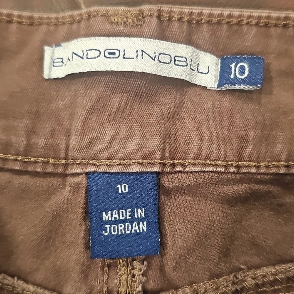 N Brown Bandolinoblu Khaki Cargo Pants Sz 10